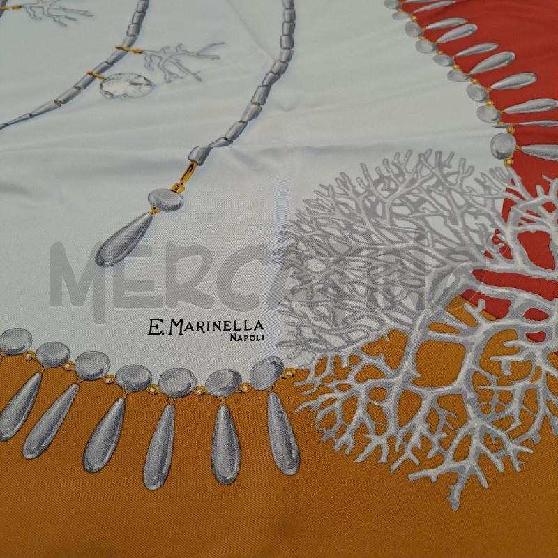 FOULARD MARINELLA SETA BIANCO ARANCIO MATTONE | Mercatino dell'Usato Bologna 2