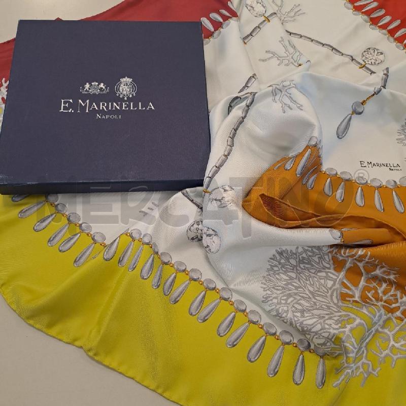 FOULARD MARINELLA SETA BIANCO ARANCIO MATTONE | Mercatino dell'Usato Bologna 4