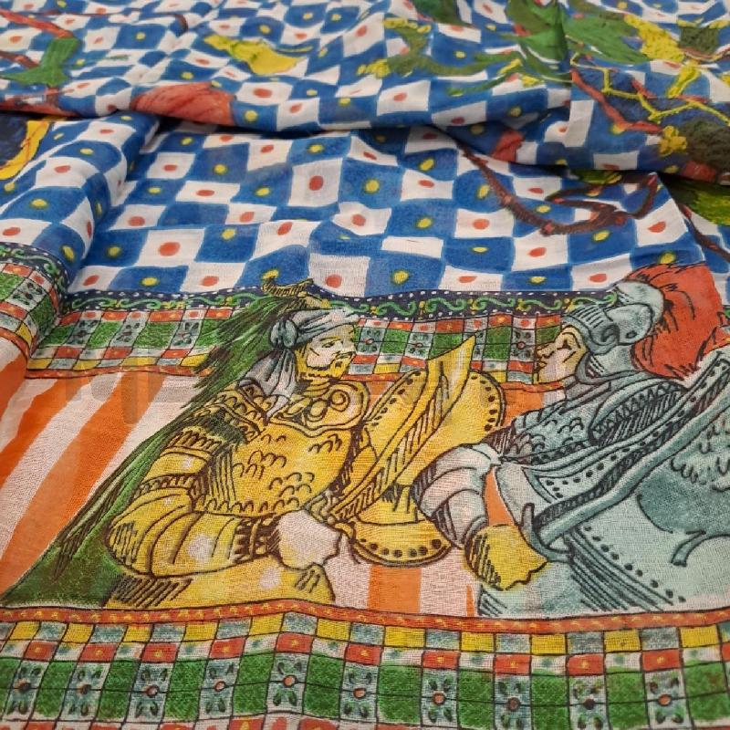 FOULARD PAREO ANTICA SARTORIA VERDE BLU GIALLO ARANCIO | Mercatino dell'Usato Bologna 3