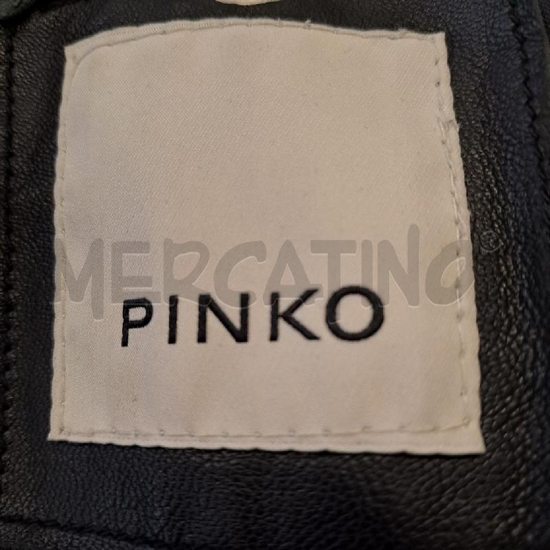 GIACCA PELLE DONNA PINKO CHIODO NERA CON PERLINE | Mercatino dell'Usato Bologna 3