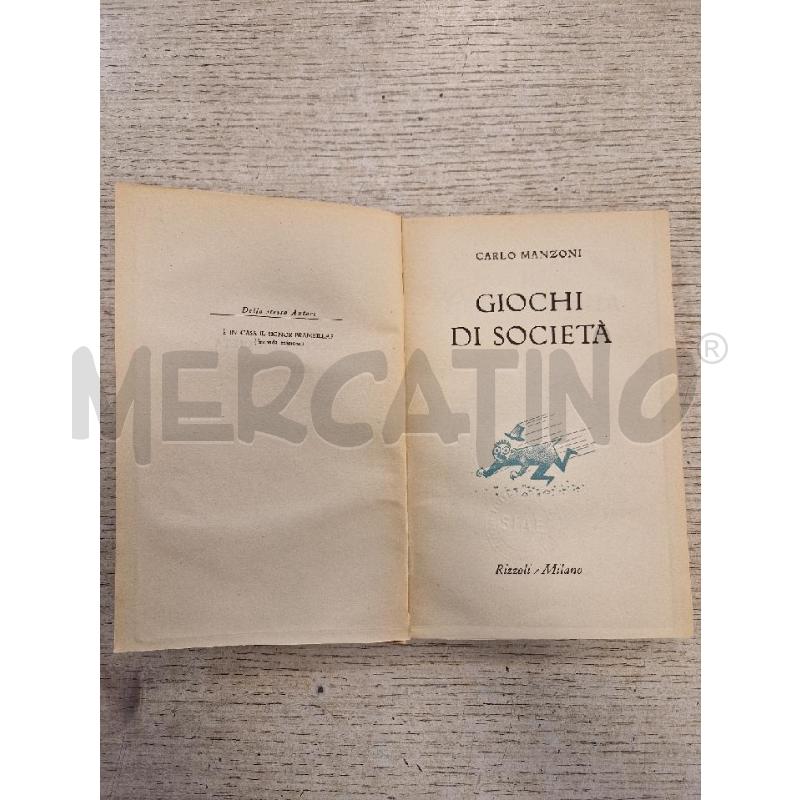 GIOCHI DI SOCIETA   CARLO MANZONI  | Mercatino dell'Usato Bologna 2