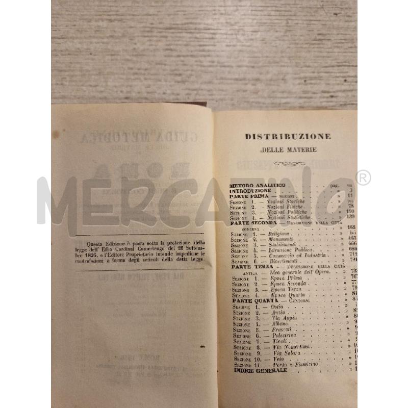 GUIDA METODICA DI ROMA     GIUSEPPE MELCHIORRI   ROMA 1856 | Mercatino dell'Usato Bologna 3