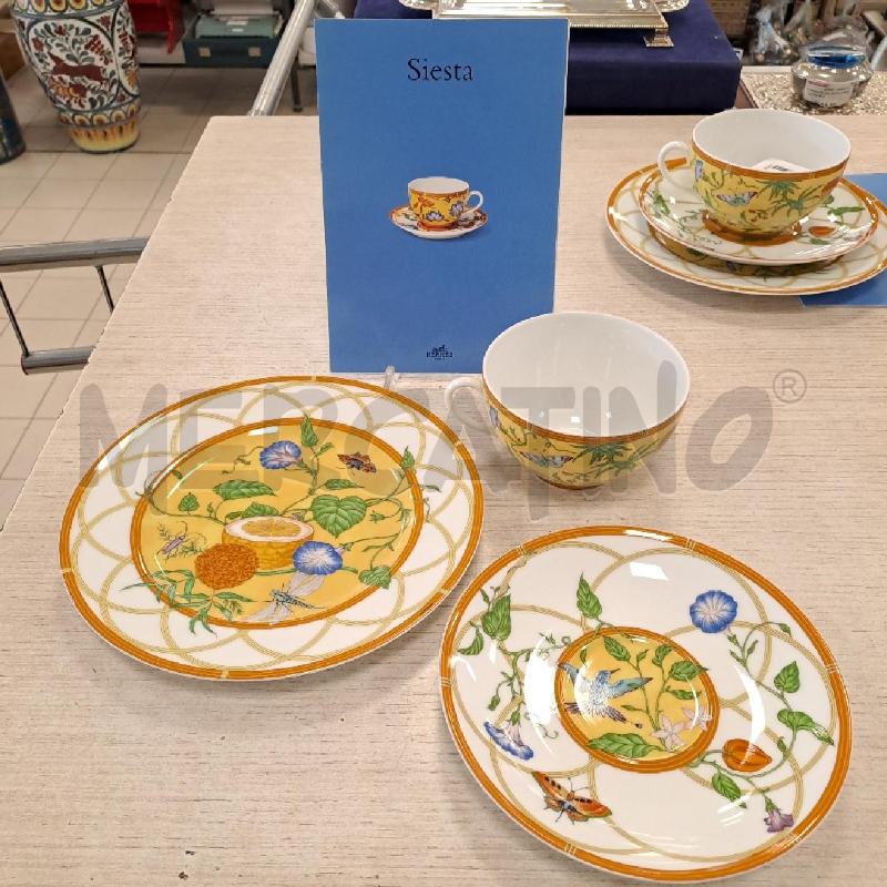 HERMES TAZZA CON PIATTINO E PIATTO SERIE SIESTA   | Mercatino dell'Usato Bologna 2