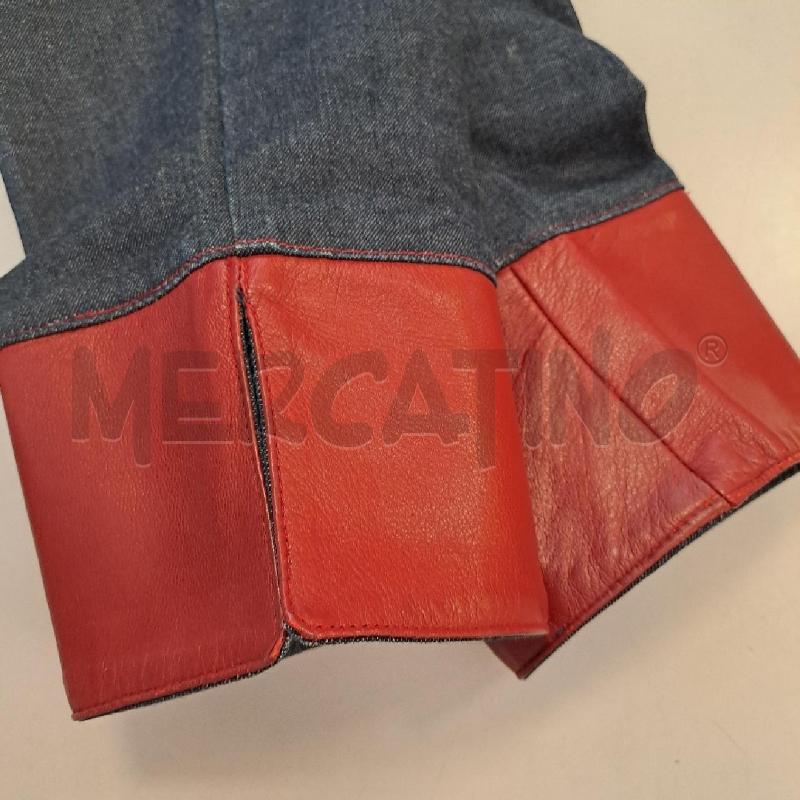 JEANS DONNA D&G BLU SCURO PART PELLE ROSSO | Mercatino dell'Usato Bologna 4