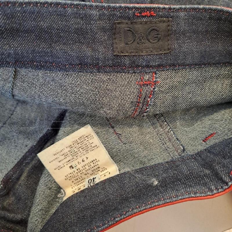 JEANS DONNA D&G BLU SCURO PART PELLE ROSSO | Mercatino dell'Usato Bologna 5