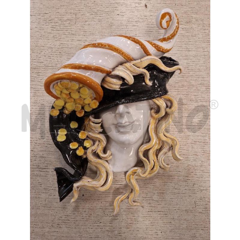 MASCHERA IN COTTO PERSEO CORNUCOPIA  2 FRATTURE | Mercatino dell'Usato Bologna 1