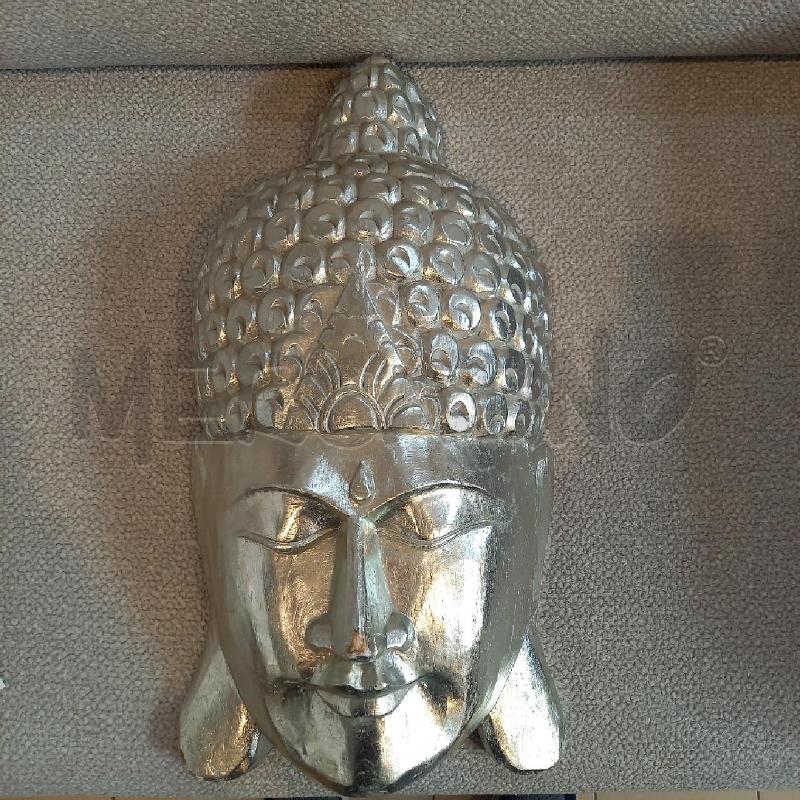MASCHERA LEGNO ARGENTATA BUDDAH | Mercatino dell'Usato Bologna 1
