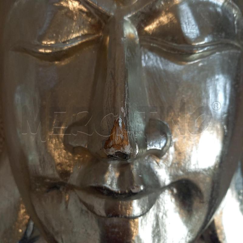 MASCHERA LEGNO ARGENTATA BUDDAH | Mercatino dell'Usato Bologna 2
