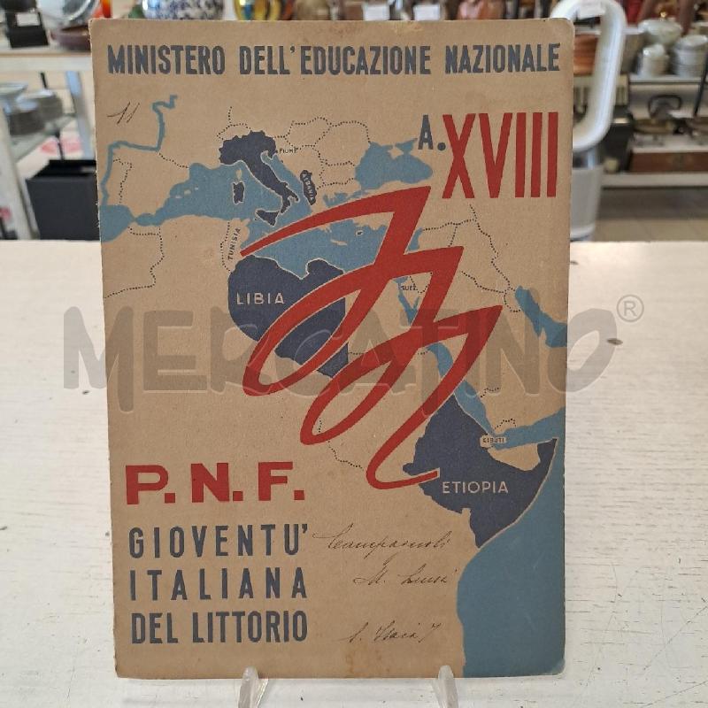 PAGELLA PNF 1940 | Mercatino dell'Usato Bologna 1