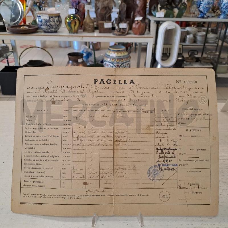 PAGELLA PNF  1938-39 | Mercatino dell'Usato Bologna 2