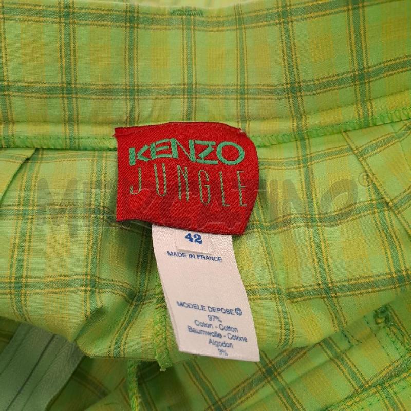 PANTALONE DONNA KENZO JUNGLE SCOZZESE VERDE GIALLO | Mercatino dell'Usato Bologna 3