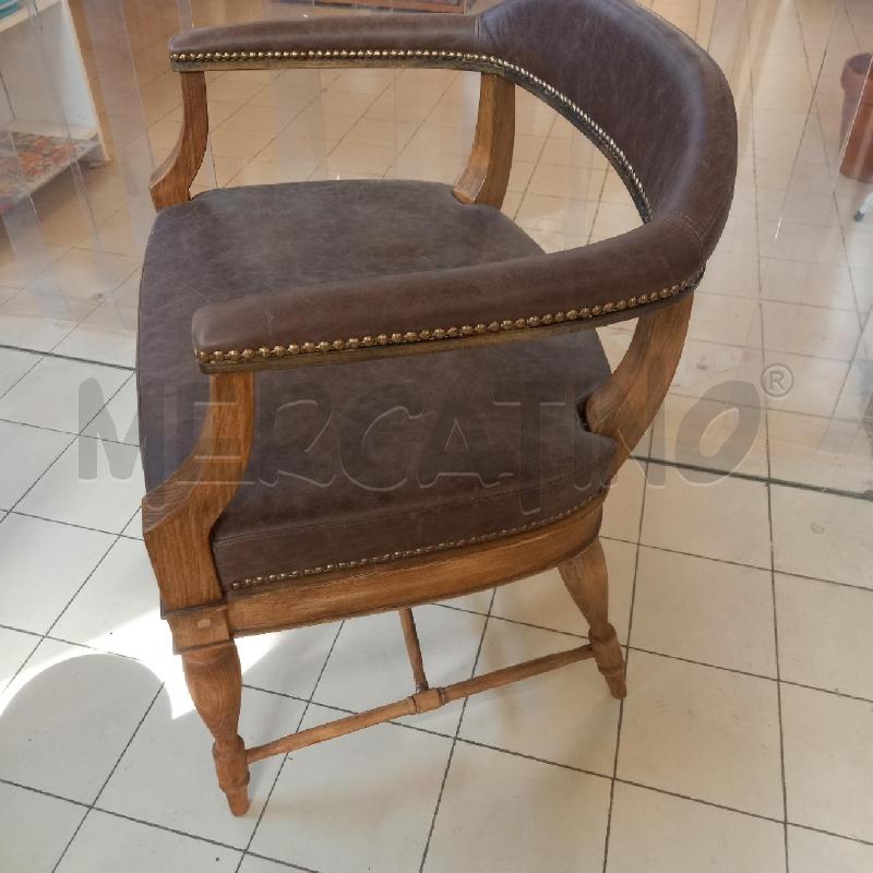 POLTRONA STILE COLONIALE PELLE LEGNO | Mercatino dell'Usato Bologna 2