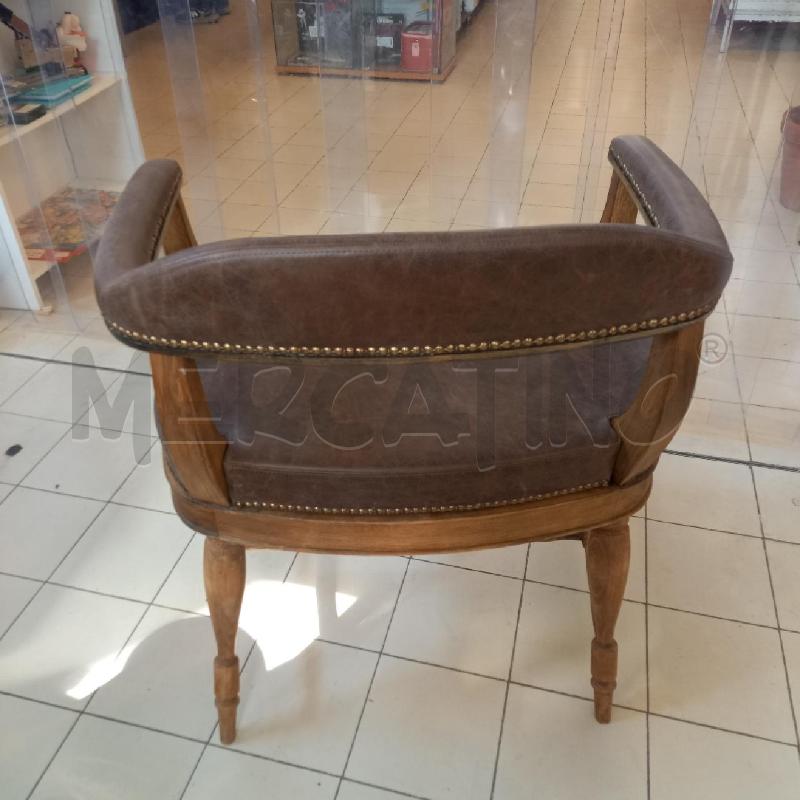 POLTRONA STILE COLONIALE PELLE LEGNO | Mercatino dell'Usato Bologna 3