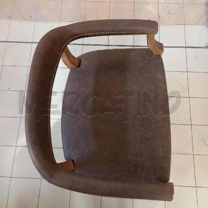 POLTRONA STILE COLONIALE PELLE LEGNO | Mercatino dell'Usato Bologna 5