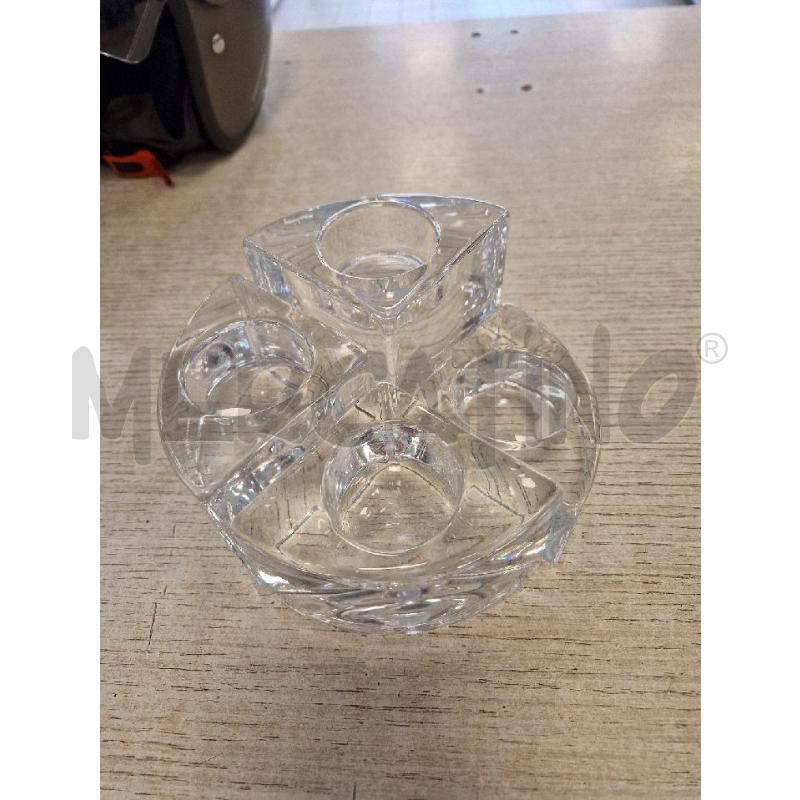 PORTA CANDELA CRISTALLO ORREFORS SWEDEN 4 PEZZI | Mercatino dell'Usato Bologna 1