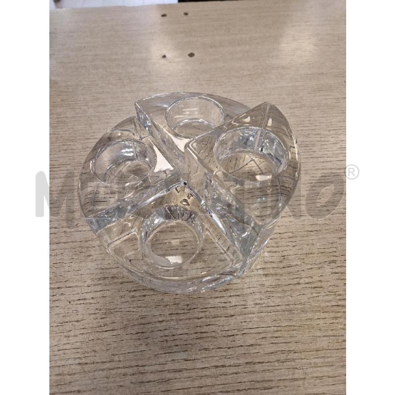 PORTA CANDELA CRISTALLO ORREFORS SWEDEN 4 PEZZI | Mercatino dell'Usato Bologna 2