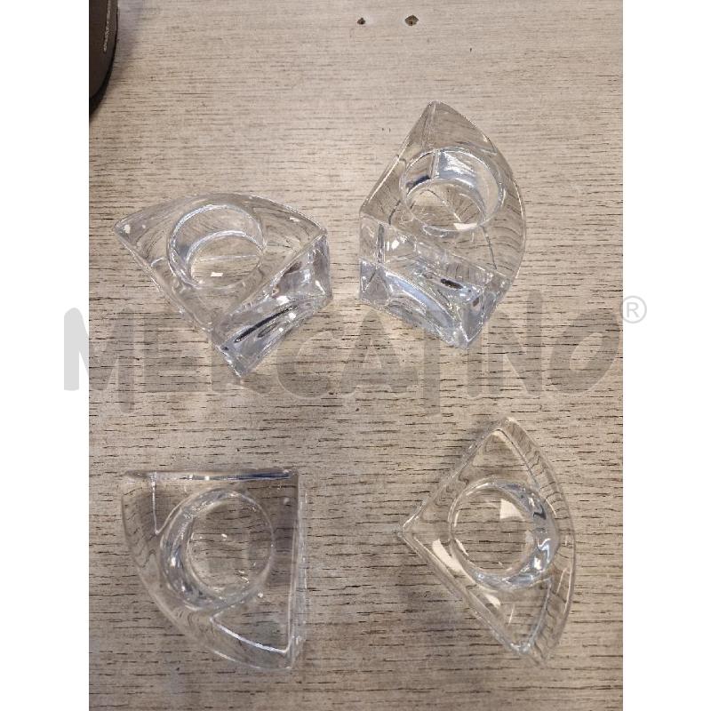 PORTA CANDELA CRISTALLO ORREFORS SWEDEN 4 PEZZI | Mercatino dell'Usato Bologna 4