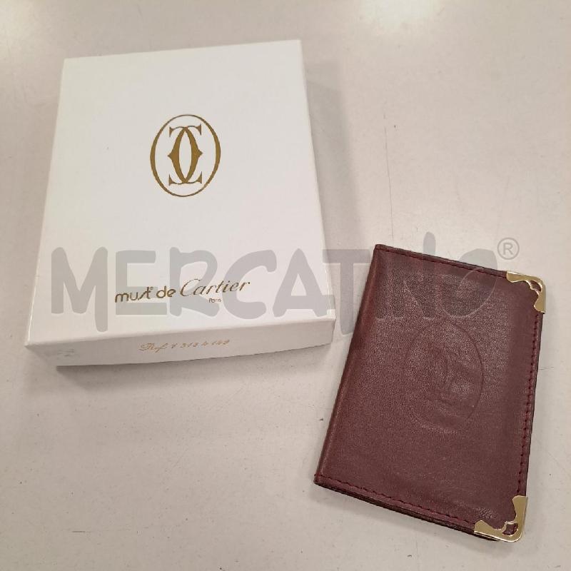PORTA CARTE CARTIER PELLE BORDEAUX | Mercatino dell'Usato Bologna 1