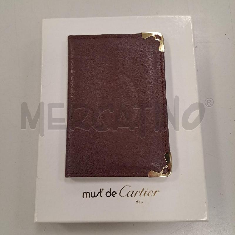 PORTA CARTE CARTIER PELLE BORDEAUX | Mercatino dell'Usato Bologna 2