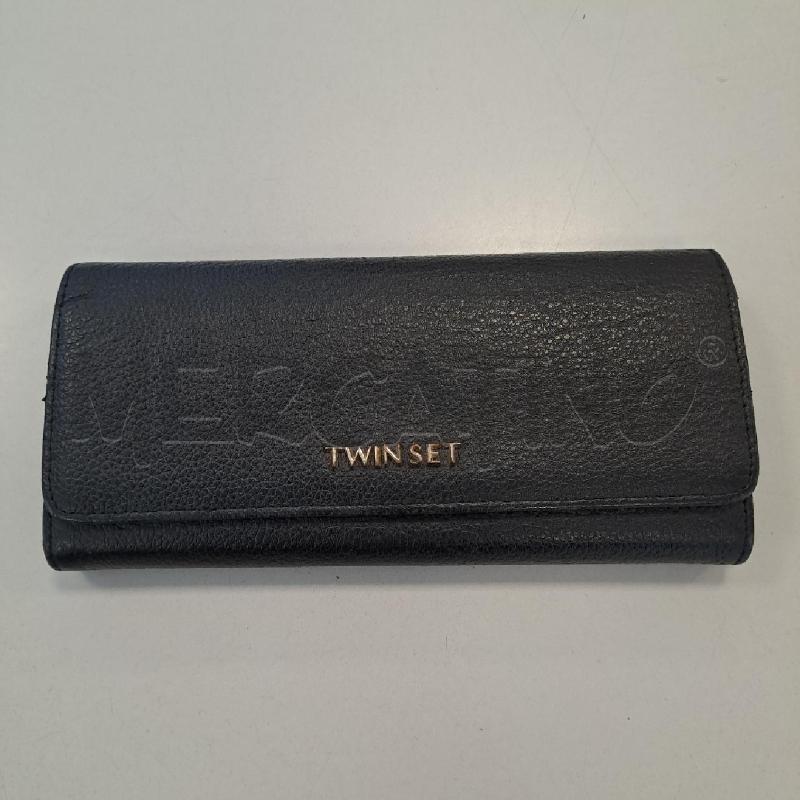 PORTA FOGLIO PELLE TWIN SET NERO LUNGO | Mercatino dell'Usato Bologna 1