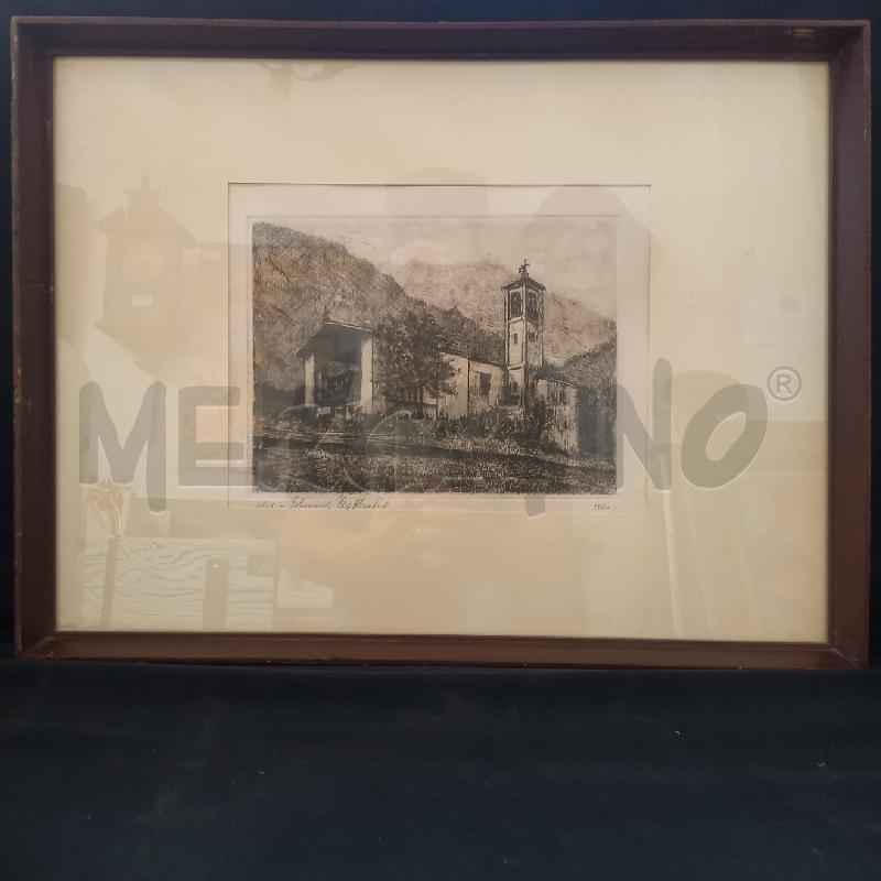 QUADRETTO GRAFICA CHIESA 1970 | Mercatino dell'Usato Bologna 1