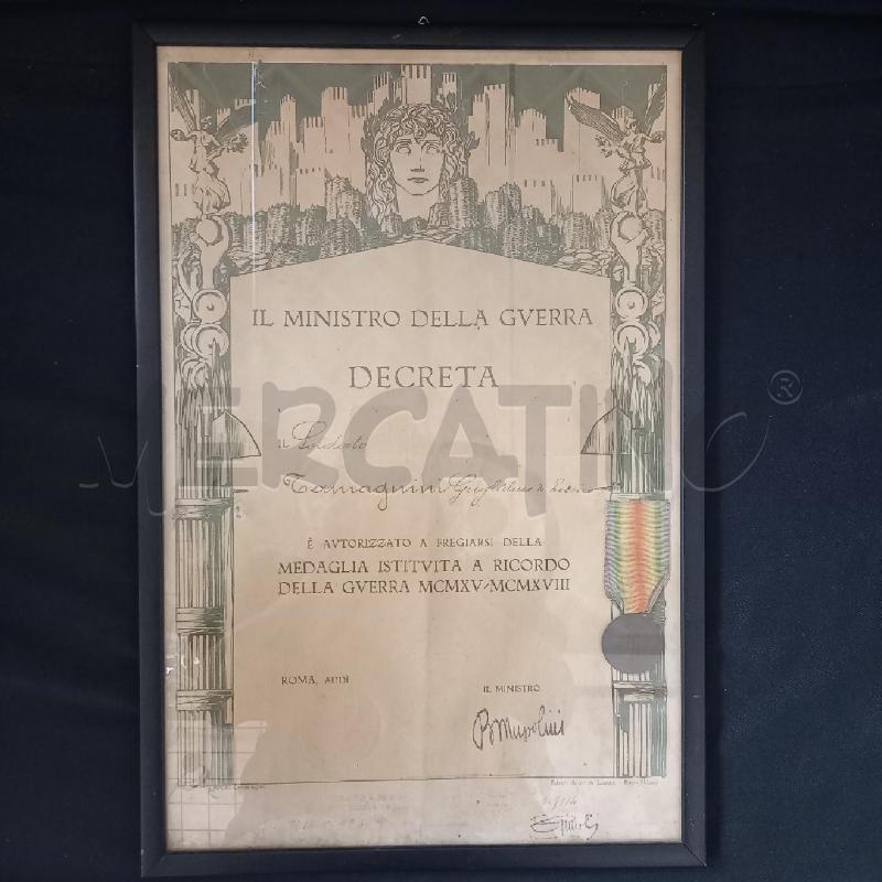QUADRETTO VECCHIO MEDAGLIA GUERRA | Mercatino dell'Usato Bologna 1