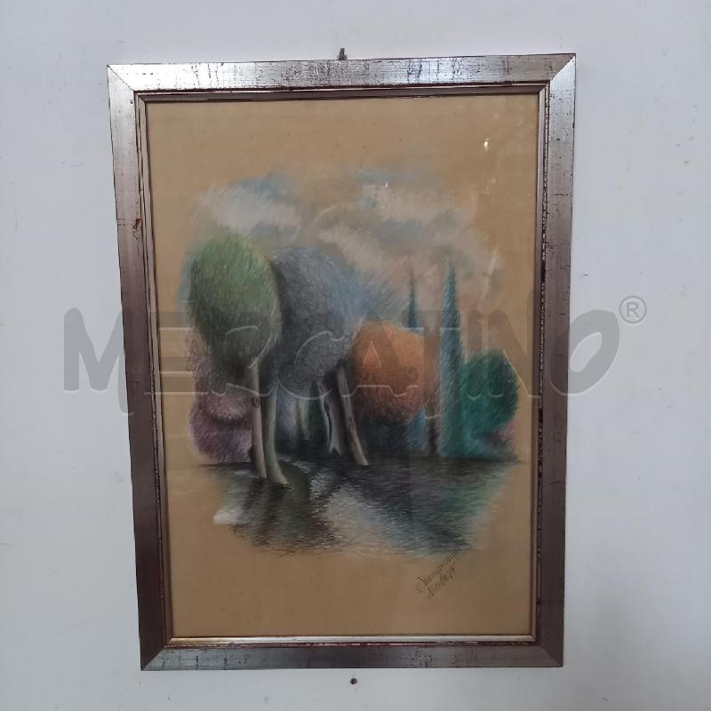QUADRO ALBERI PASTELLO SU CARTA  | Mercatino dell'Usato Bologna 1