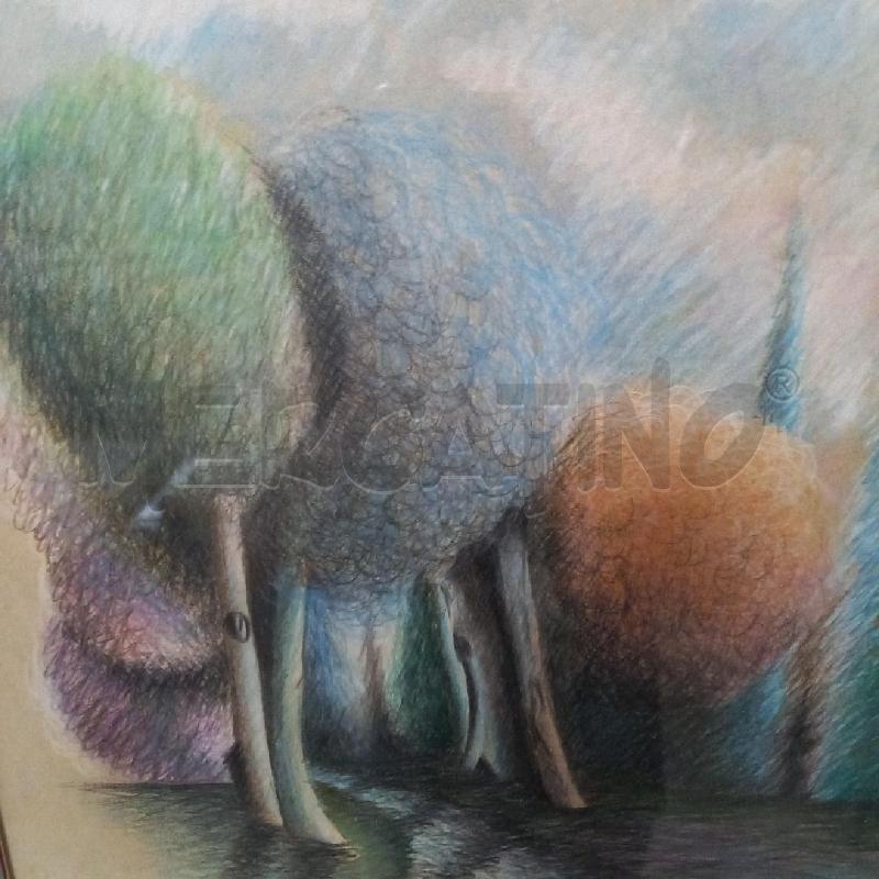 QUADRO ALBERI PASTELLO SU CARTA  | Mercatino dell'Usato Bologna 3