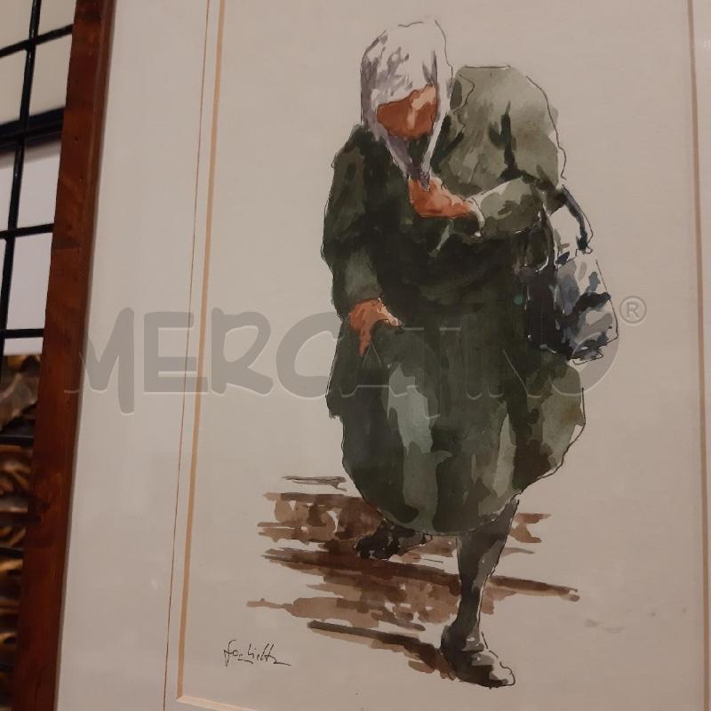 QUADRO ANZIANA CON BORSA  | Mercatino dell'Usato Bologna 3