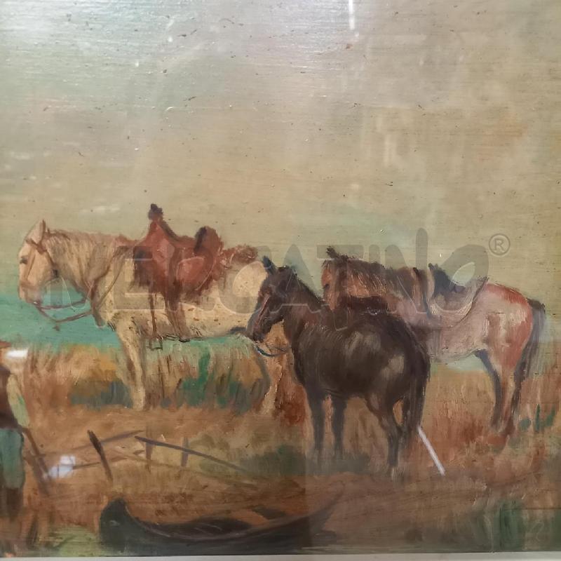 QUADRO CONTADINIO CON CAVALLI | Mercatino dell'Usato Bologna 3