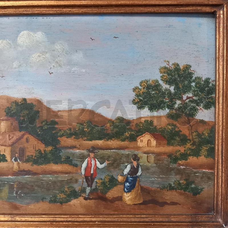 QUADRO COPPIA IN RIVA AL FIUME CHE CONVERSA | Mercatino dell'Usato Bologna 2
