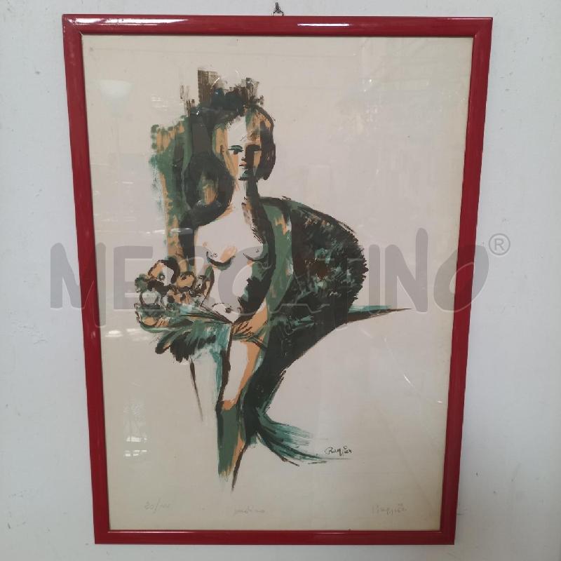 QUADRO DONNA CON MAZZO FIORI | Mercatino dell'Usato Bologna 1