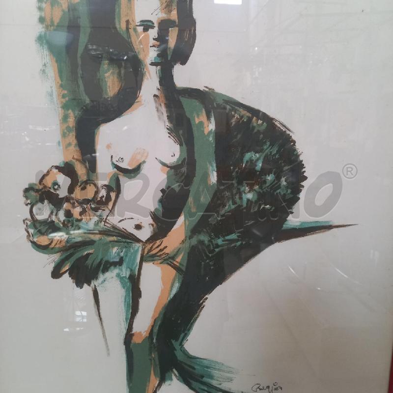 QUADRO DONNA CON MAZZO FIORI | Mercatino dell'Usato Bologna 5