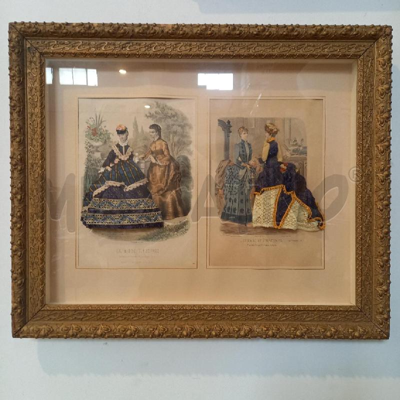 QUADRO DOPPIA STAMPA LA MODA ILLUSTRATA | Mercatino dell'Usato Bologna 1