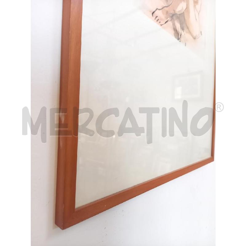 QUADRO FIGURA PENNA ACQUERELLATA | Mercatino dell'Usato Bologna 3
