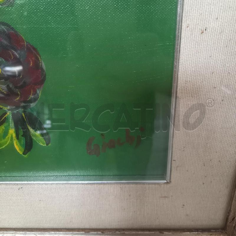 QUADRO FIORI SFONDO VERDE | Mercatino dell'Usato Bologna 2