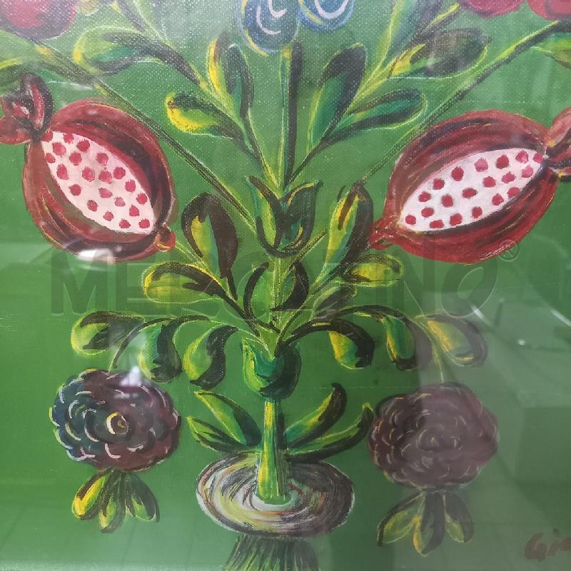 QUADRO FIORI SFONDO VERDE | Mercatino dell'Usato Bologna 3