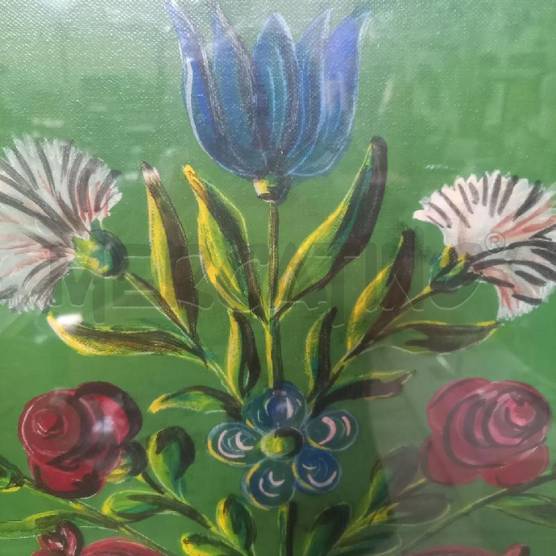 QUADRO FIORI SFONDO VERDE | Mercatino dell'Usato Bologna 4