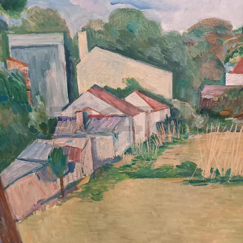 QUADRO G. RUFFINI VEDUTA DI CAMPAGNA CON CASE | Mercatino dell'Usato Bologna 3
