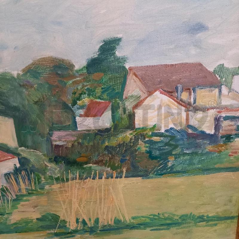 QUADRO G. RUFFINI VEDUTA DI CAMPAGNA CON CASE | Mercatino dell'Usato Bologna 4