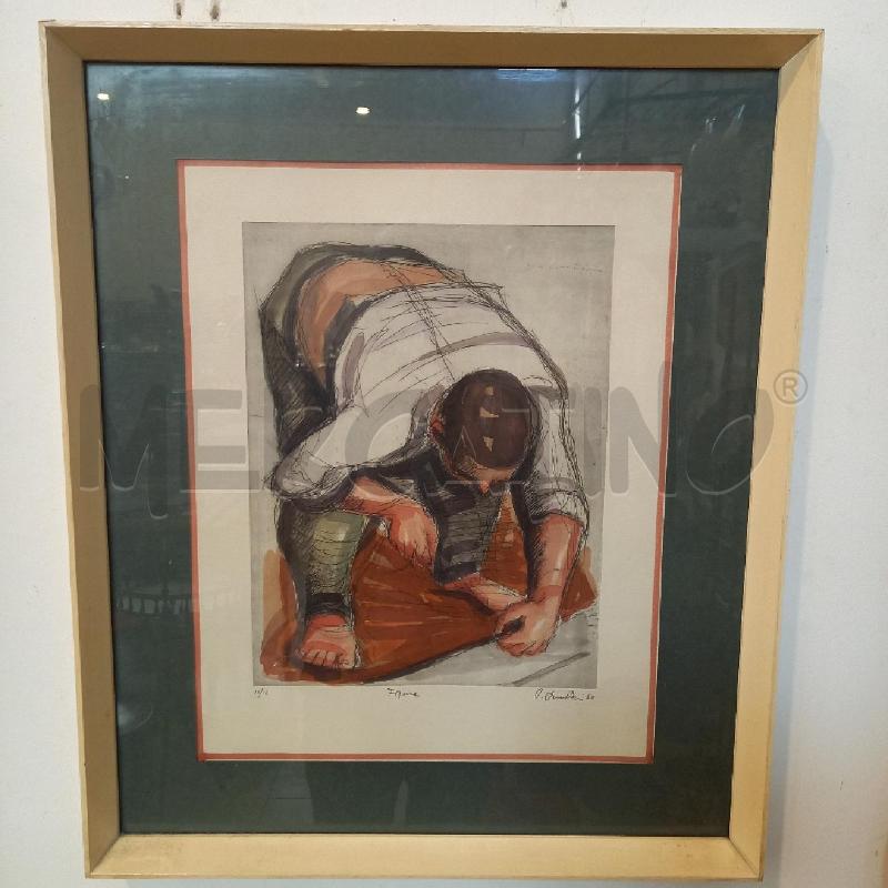 QUADRO GRAFICA PESCATORE FIGURE | Mercatino dell'Usato Bologna 1