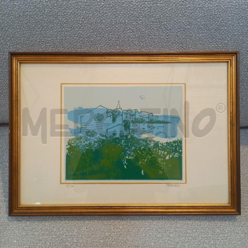 QUADRO GRAFICA VEDUTA CON CASE | Mercatino dell'Usato Bologna 1