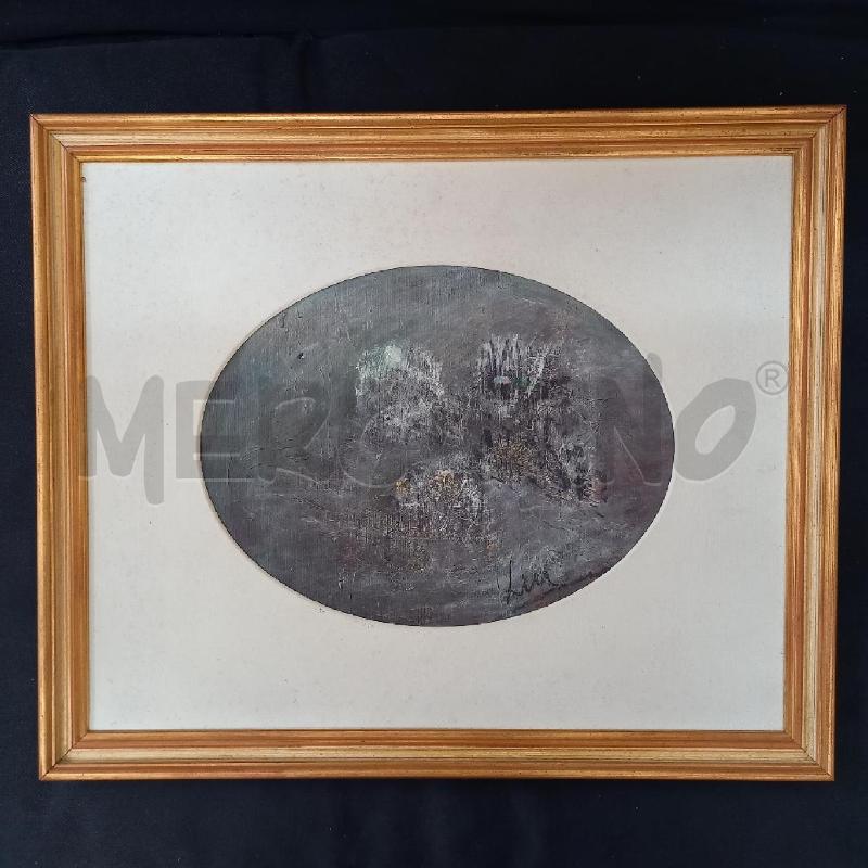 QUADRO OVALE GRIGIO FIORI STILIZZATI | Mercatino dell'Usato Bologna 1