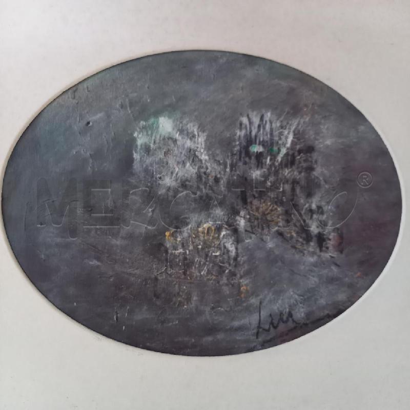 QUADRO OVALE GRIGIO FIORI STILIZZATI | Mercatino dell'Usato Bologna 4