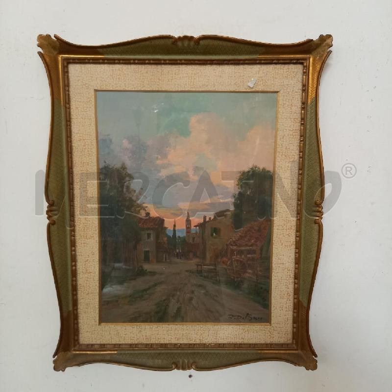 QUADRO PAESAGGIO CARRO CAMPANILE | Mercatino dell'Usato Bologna 1