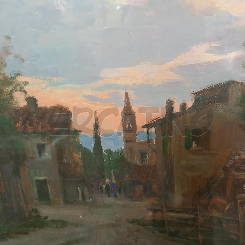 QUADRO PAESAGGIO CARRO CAMPANILE | Mercatino dell'Usato Bologna 3