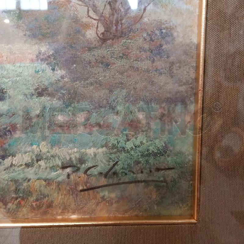 QUADRO PAESAGGIO CON CASE E LAGO | Mercatino dell'Usato Bologna 2