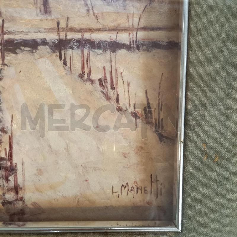QUADRO PAESAGGIO INNEVATO A FIRMA L.MANETTI | Mercatino dell'Usato Bologna 2