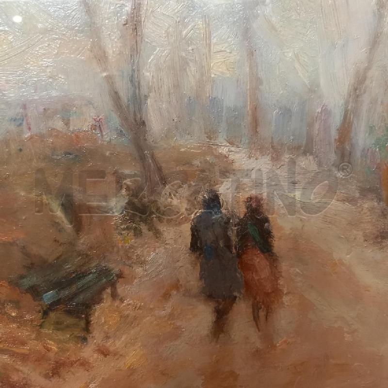 QUADRO PAESAGGIO INVERNALE CON FIGURE | Mercatino dell'Usato Bologna 3
