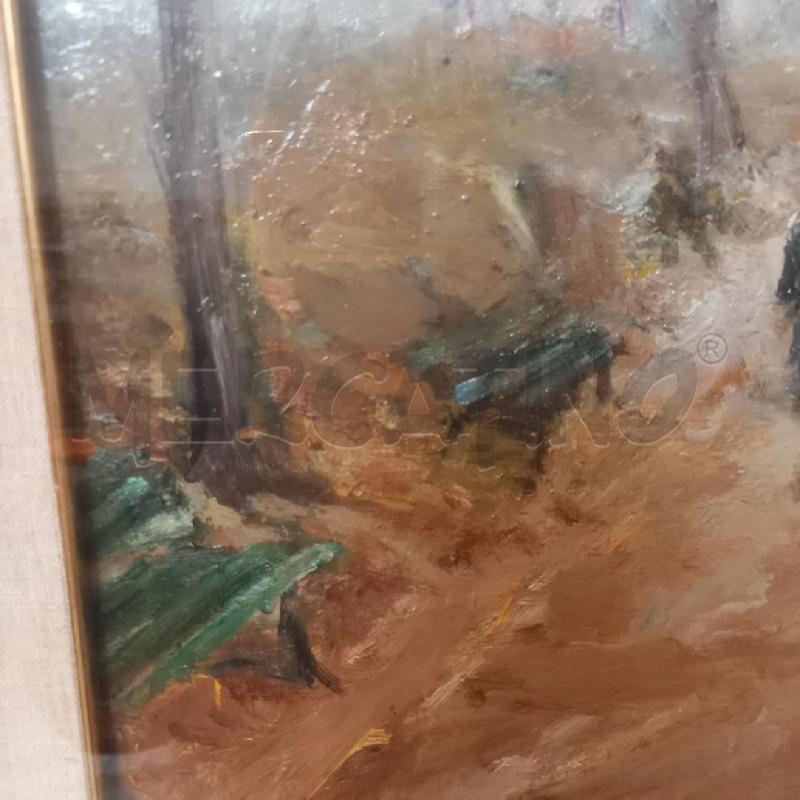 QUADRO PAESAGGIO INVERNALE CON FIGURE | Mercatino dell'Usato Bologna 4